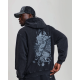 Ed Hardy Mens Gothic Flaming Dragon Acid Wash Relaxed Hoodie Μαύρο