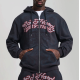 Ed Hardy Shadow Eagle Graphic Relaxed Zip Thru Hoodie Black Μαύρο