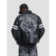 Ed Hardy Flaming Hellcat OU Moto Jacket Μαύρο