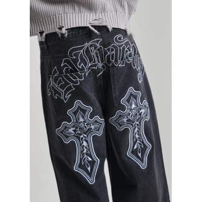 Ed Hardy Gothic Contrast Cross XXtra Jeans Μαύρο