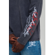 Ed Hardy Flying Twin Dragon Graphic Long Sleeve T-Shirt Γκρι