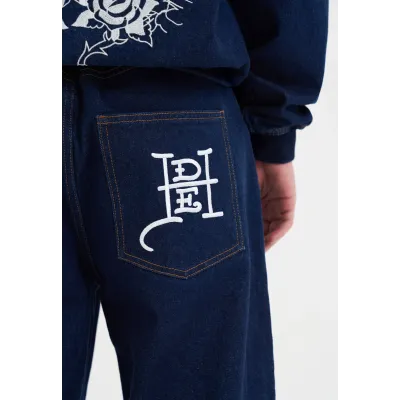 Ed Hardy Mens Dragon Embroidered Jeans Indigo Ed Hardy Mens Dragon Embroidered Jeans Indigo