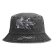 Ed Hardy Unisex Crawling Dragon Graphic Acid Wash Bucket Hat Charcoal Μαύρο