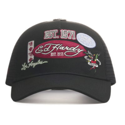 Ed Hardy Est 1971 Varsity Badge 5 Panel Snapback Μαύρο