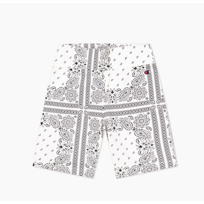 Champion All-Over Bandana Print Biker Short Άσπρο Champion All-Over Bandana Print Biker Short Άσπρο