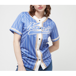Karl Kani Varsity Pinstripe Baseball Shirt Μώβ