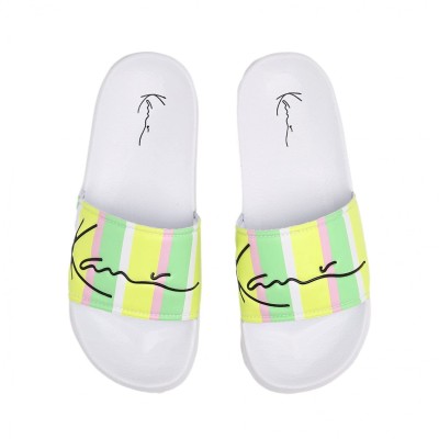 KARL KANI SIGNATURE PINSTRIPE POOL SLIDES Πράσινο Πολύχρωμο KARL KANI SIGNATURE PINSTRIPE POOL SLIDES Πράσινο Πολύχρωμο