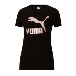 Puma Classics Metallic Logo Tee Μαύρο