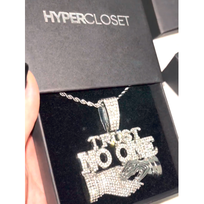 Iced Out Trust No One Pendant Chain Iced Out Trust No One Pendant Chain