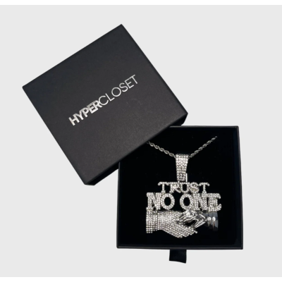 Iced Out Trust No One Pendant Chain Iced Out Trust No One Pendant Chain