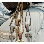 Iced Out Trapstar Irongate Chain Necklace Χρυσό