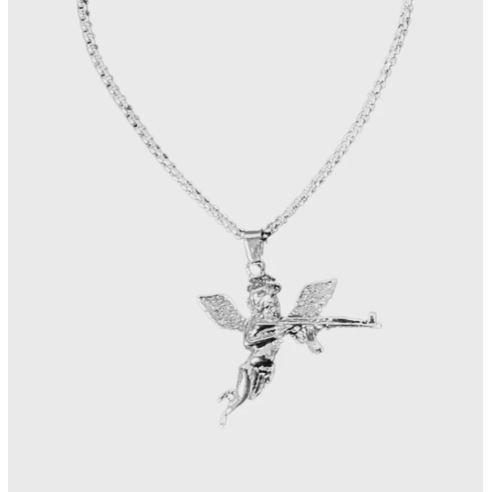Iced Out Cupid AK-47 Chain Necklace