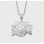 Iced Out Trust No One Pendant Chain