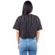 Karl Kani Small Signature Essential Pinstripe Crop Tee Black/White Μαύρο