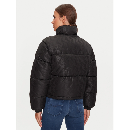 KARL KANI OG AOP Crop Puffer Jacket Μαύρο