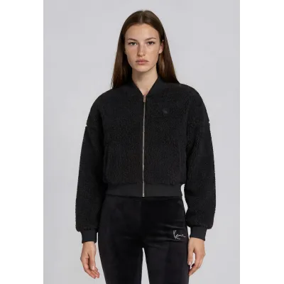 KARL KANI TEDDY FLEECE BOMBER JACKET 