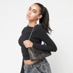 Karl Kani OG Crackle PU Knot Chain Shoulder Bag Μαύρο