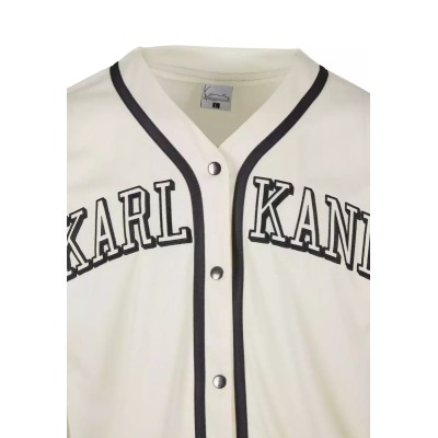 Karl Kani College Baseball shirt Off White/black Μπεζ Karl Kani College Baseball shirt Off White/black Μπεζ