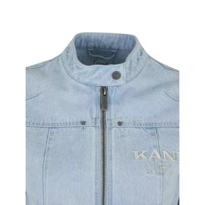 Karl Kani Retro Tm Denim Biker Jacket Bleached Blue  Μπλε Karl Kani Retro Tm Denim Biker Jacket Bleached Blue  Μπλε