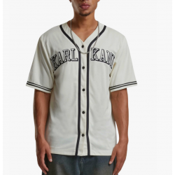 Karl Kani College Baseball shirt Off White/black Μπεζ