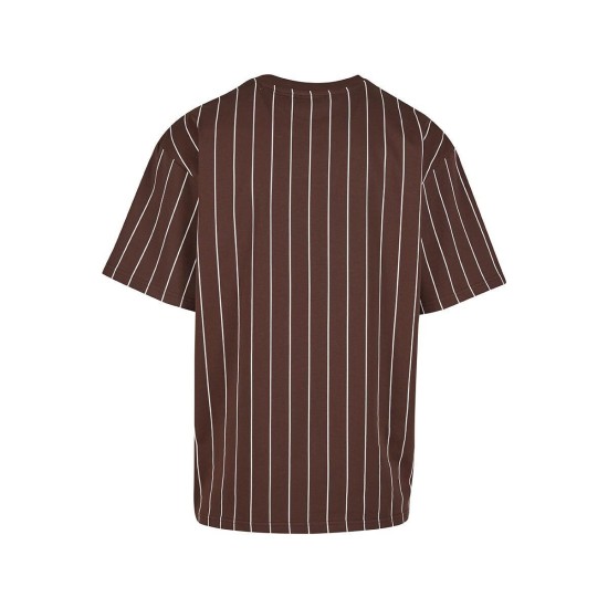 Karl Kani Small Signature Essential Pinstripe Tee Brown Καφέ