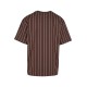 Karl Kani Small Signature Essential Pinstripe Tee Brown Καφέ
