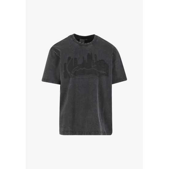 Karl Kani Signature Skyline Washed Boxy Print T-Shirt Γκρι