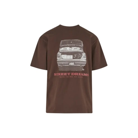KARL KANI SLOGAN BOXY T-SHIRT BROWN Καφέ