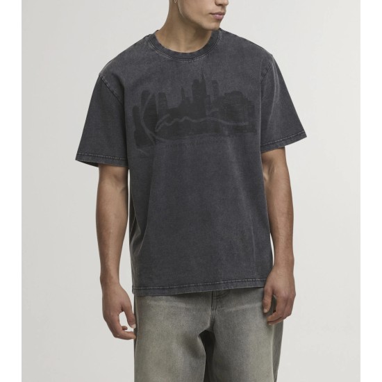 Karl Kani Signature Skyline Washed Boxy Print T-Shirt Γκρι