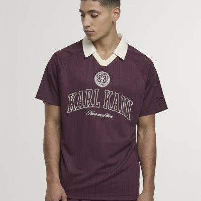 Karl Kani Heritage Pinstripe Soccer Jersey T-Shirt Μπορντώ