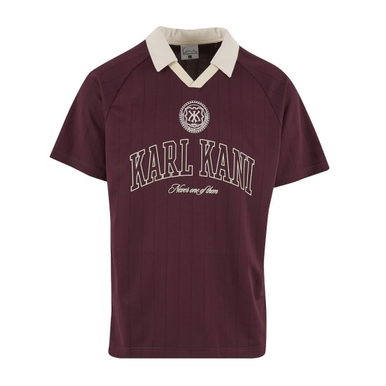 Karl Kani Heritage Pinstripe Soccer Jersey T-Shirt Μπορντώ