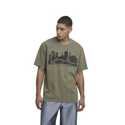 KARL KANI SIGNATURE SKYLINE WASHED BOXY T-SHIRT Λαδί KARL KANI SIGNATURE SKYLINE WASHED BOXY T-SHIRT Λαδί