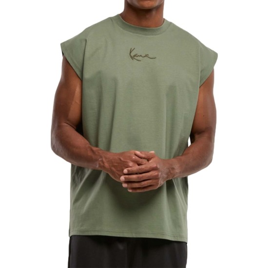 Karl Kani Small Signature Essential Sleeveless Tee Λαδί