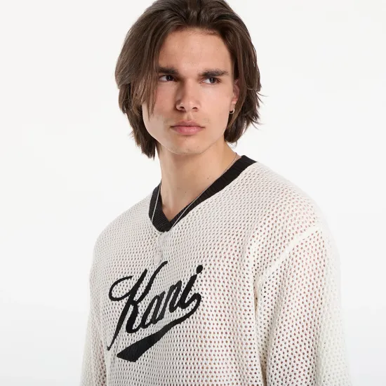 KARL KANI MAN CURSIVE VARSITY CROCHET BOXY WHITE Άσπρο KARL KANI MAN CURSIVE VARSITY CROCHET BOXY WHITE Άσπρο