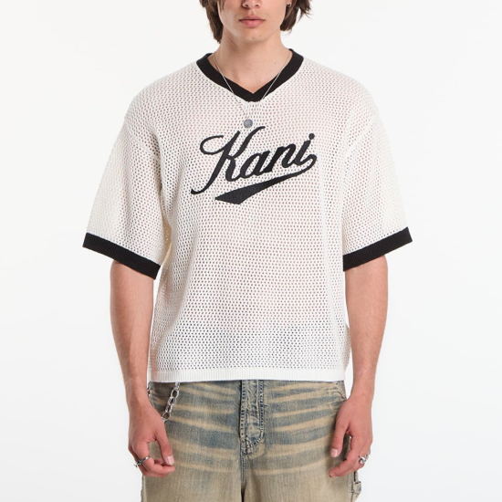 KARL KANI MAN CURSIVE VARSITY CROCHET BOXY WHITE Άσπρο KARL KANI MAN CURSIVE VARSITY CROCHET BOXY WHITE Άσπρο