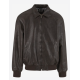 Karl Kani Signature Pu Leather Bomber Jacket Καφέ