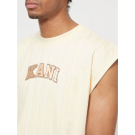 Karl Kani Small Serif Pinstripe Ανδρικό T-shirt Κοντομάνικο Off White