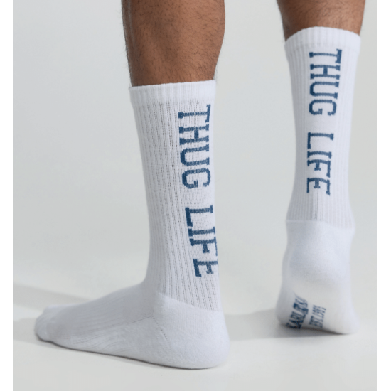 KARL KANI THUG LIFE 3-PAIRS SOCKS UNISEX ΚΑΛΤΣΕΣ POLYESTER/ELASTANE – WHITE/RED/BEIGE