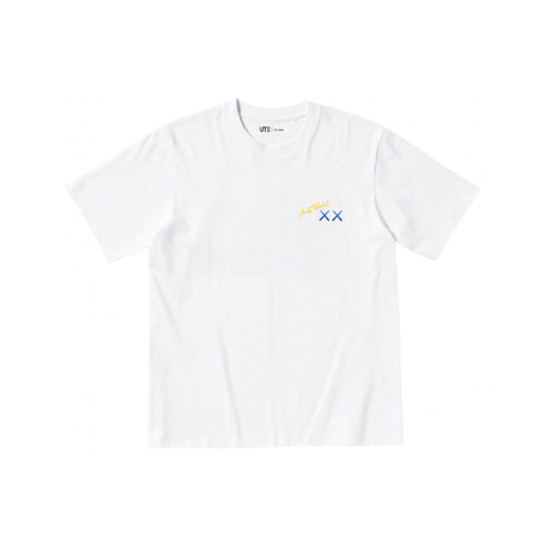 KAWS  Warhol UT Graphic T-Shirt White Blue Άσπρο