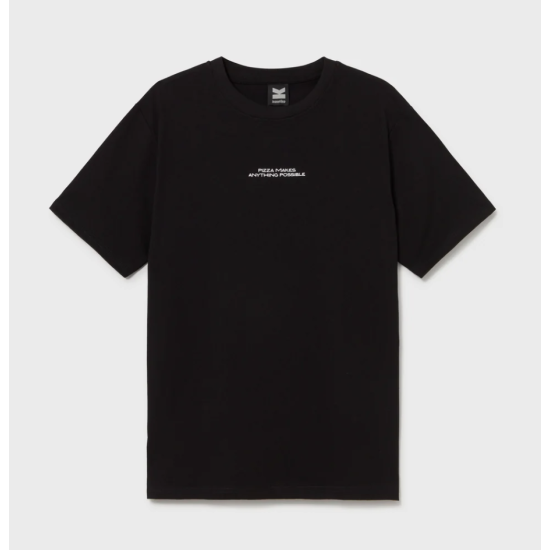 Kaotiko Regular Pizza Makes Anything Black T-Shirt Μαύρο