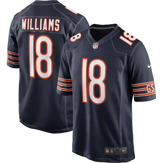 Nike NFL Chicago Bears Caleb Williams 18 Home Game Jersey Μπλε