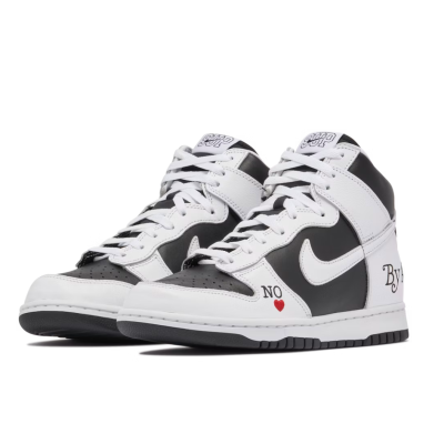 Nike SB Dunk High Supreme By Any Means Black Άσπρο Μαύρο Nike SB Dunk High Supreme By Any Means Black Άσπρο Μαύρο