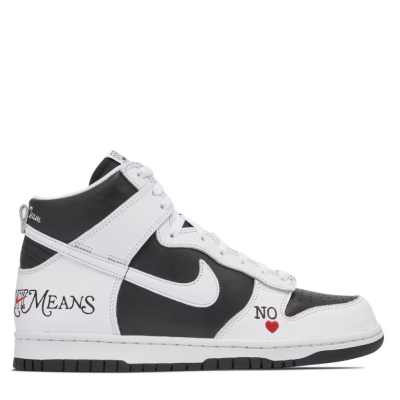 Nike SB Dunk High Supreme By Any Means Black Άσπρο Μαύρο Nike SB Dunk High Supreme By Any Means Black Άσπρο Μαύρο