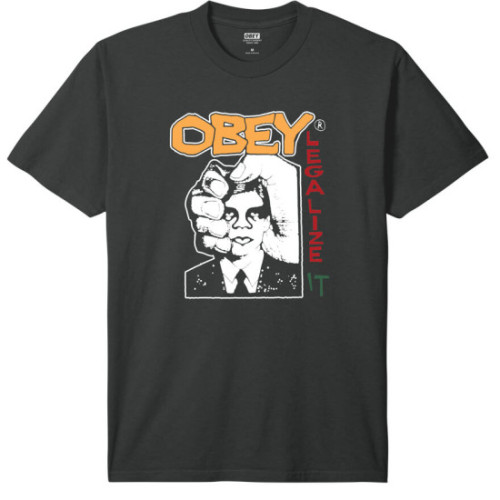 OBEY LEGALIZE IT PIGMENT T-SHIRT PIGMENT VINTAGE BLACK