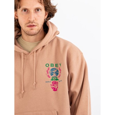 OBEY Helping Hand Hoodie Καφέ OBEY Helping Hand Hoodie Καφέ