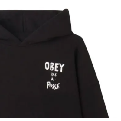 Obey Posse Extra Heavy Ηoodie Μαύρο Obey Posse Extra Heavy Ηoodie Μαύρο