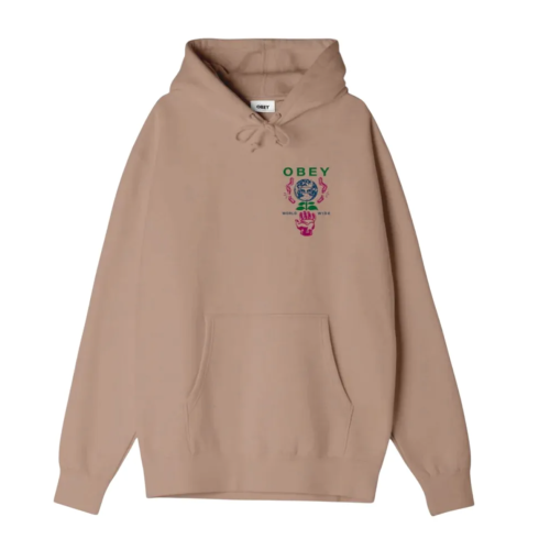 OBEY Helping Hand Hoodie Καφέ