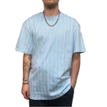 Ανδρικό T-Shirt Σιέλ - Karl Kani Small Signature Logo Pinstripe