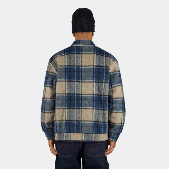 Pegador Overshirt Long-sleeved Flannel Shirt Checked Stone Μπλε