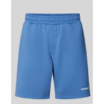 Regular Fit Sweatshorts with Label-Print in blue